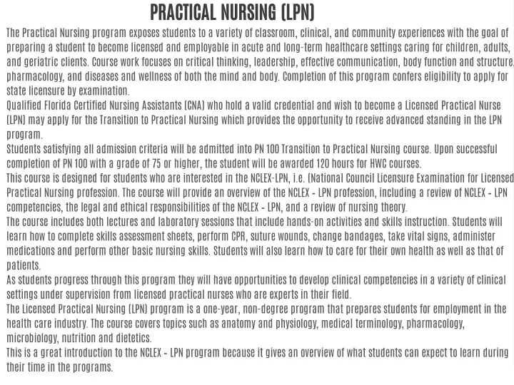 practical nursing lpn