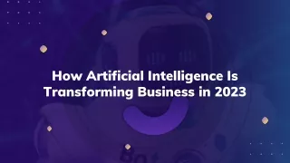 How Artificial Intelligence is Transforming Business | Rydot Infotech