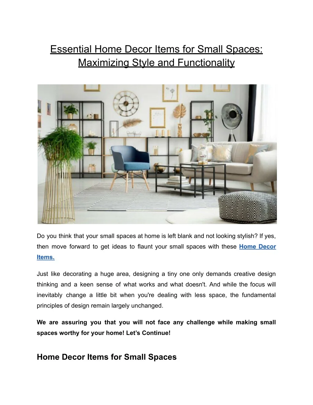 Picture of PPT - Essential Home Decor Items for Small Spaces_ Maximizing Style and ...
