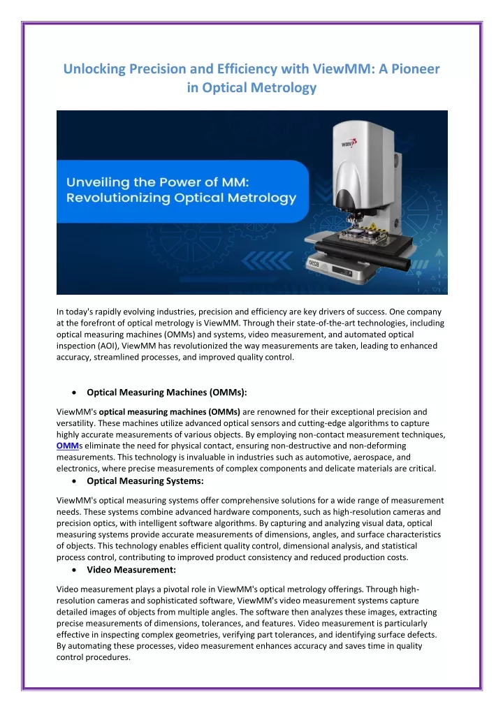 unlocking precision and efficiency with viewmm