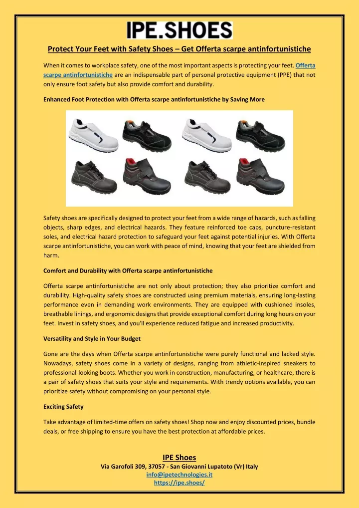 PPT - Protect Your Feet with Safety Shoes – Get Offerta scarpe ...