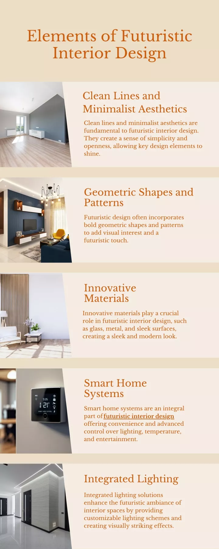 elements of futuristic interior design