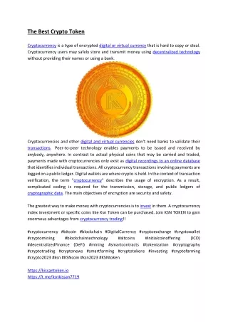 the best crypto token cryptocurrency is a type