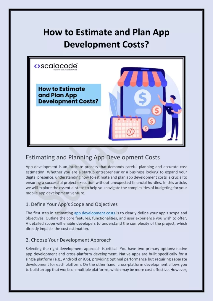 how to estimate and plan app development costs
