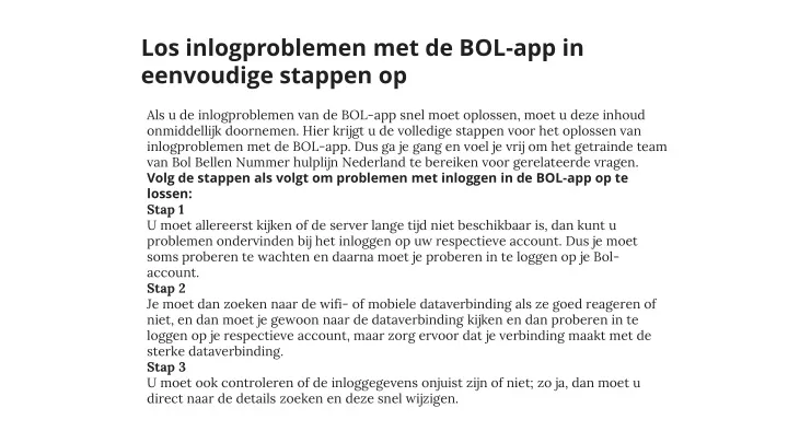 los inlogproblemen met de bol app in eenvoudige