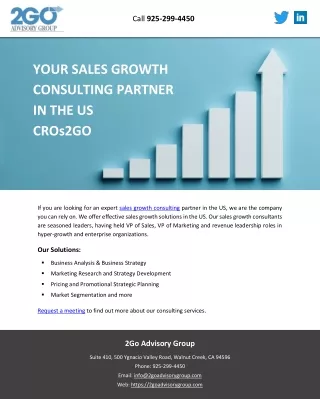 YOUR SALES GROWTH CONSULTING PARTNER IN THE US CROs2GO