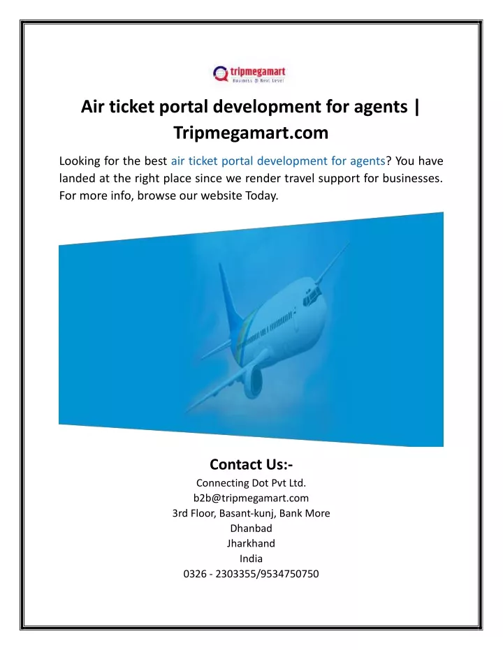 air ticket portal development for agents