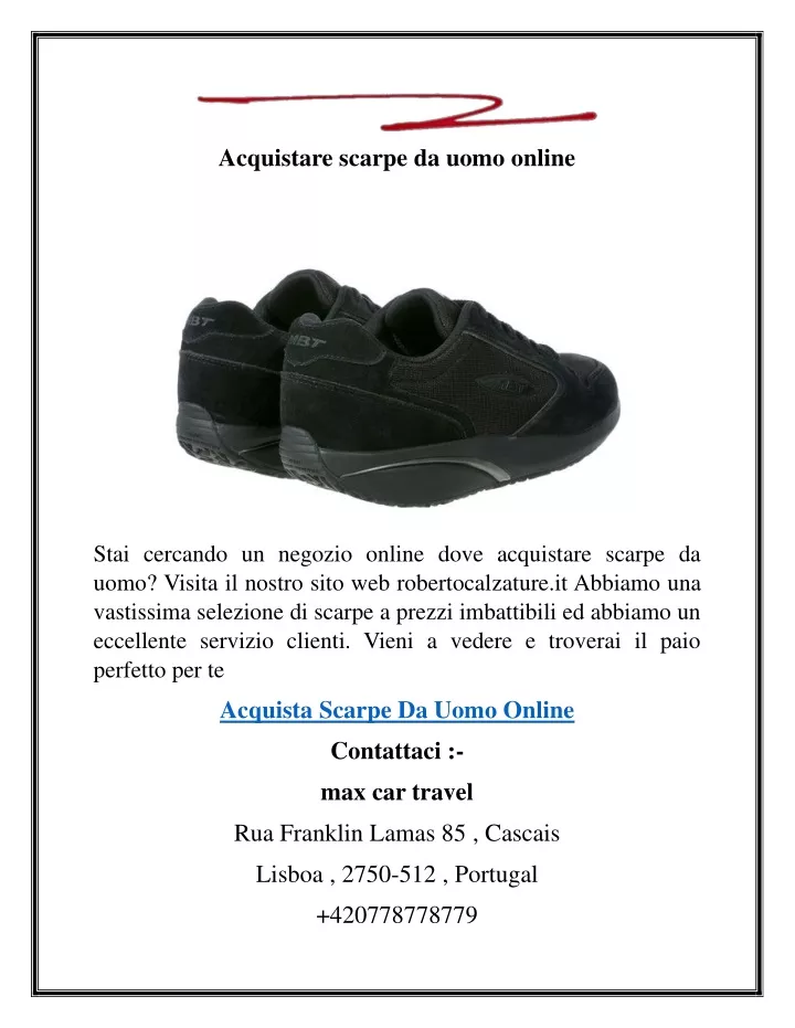 acquistare scarpe da uomo online