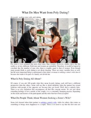 what do men want from poly dating