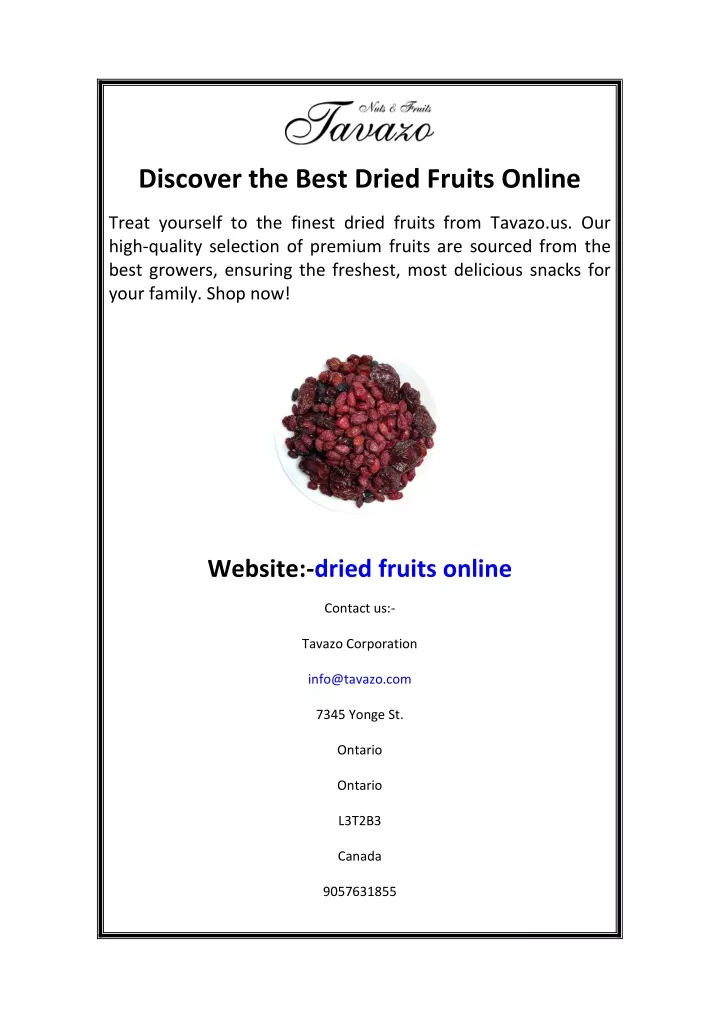 discover the best dried fruits online