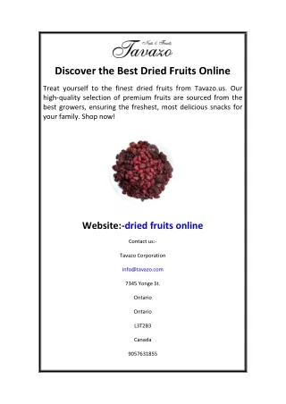 Discover the Best Dried Fruits Online