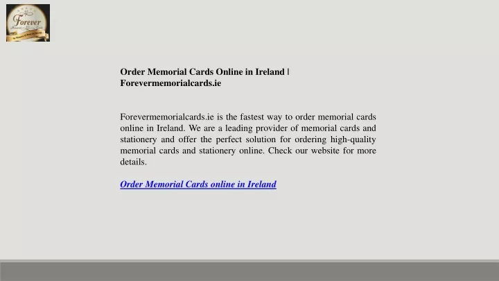 order memorial cards online in ireland
