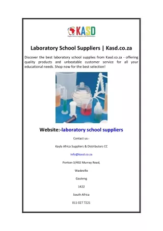 Laboratory School Suppliers  Kasd.co.za