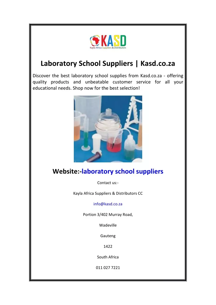 laboratory school suppliers kasd co za