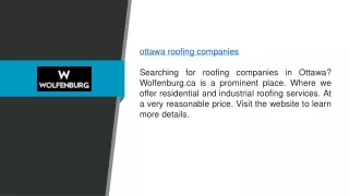 Ottawa Roofing Companies Wolfenburg.ca