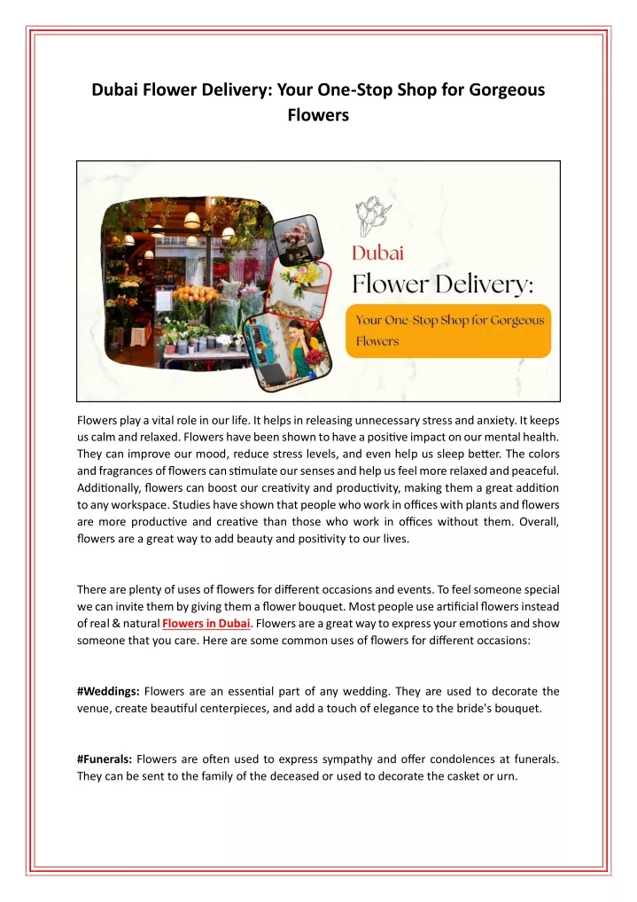 dubai flower delivery your one stop shop