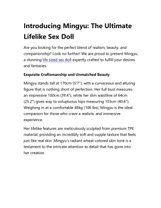 Introducing Mingyu The Ultimate Lifelike Sex Doll