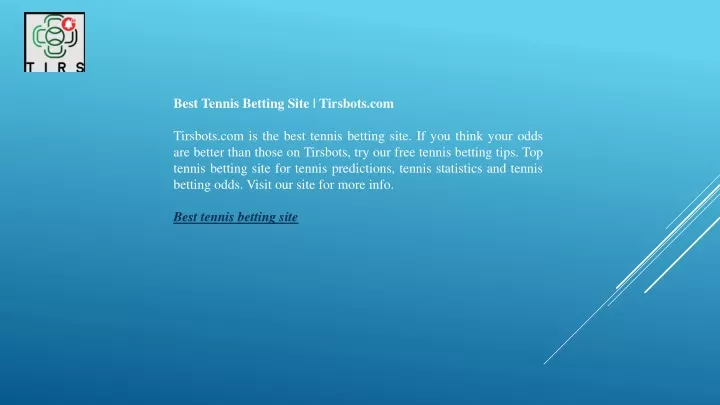 best tennis betting site tirsbots com tirsbots