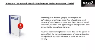 What Are The Natural Sexual Stimulants for Males To Increase Libido