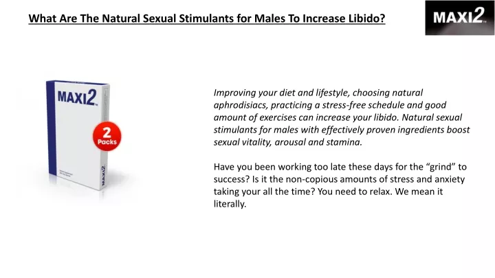what are the natural sexual stimulants for males