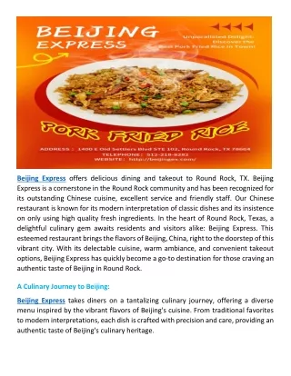 beijing express offers delicious dining