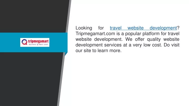 looking for travel website development