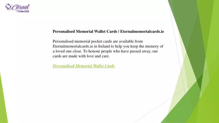 personalised memorial wallet cards