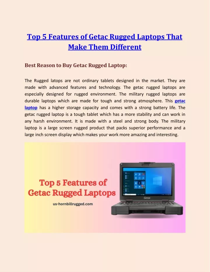 top 5 features of getac rugged laptops that make them different