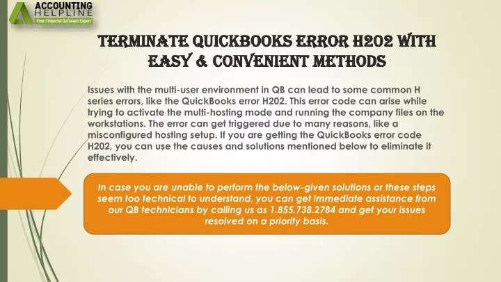 terminate quickbooks error h202 with easy convenient methods