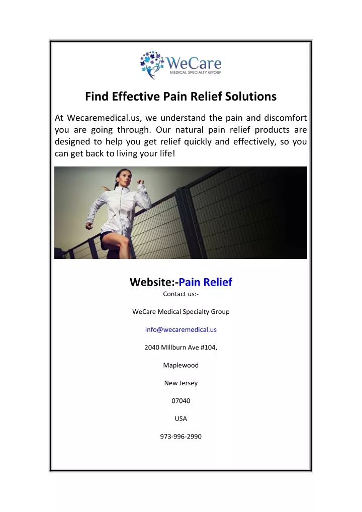 find effective pain relief solutions