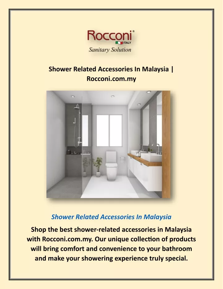 shower related accessories in malaysia rocconi