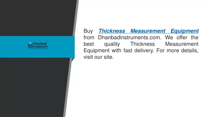 buy thickness measurement equipment from
