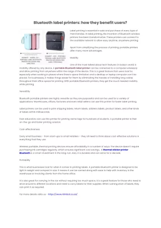 bluetooth label printers how they benefit users