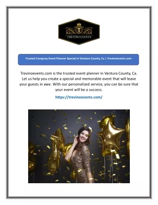 Trusted Company Event Planner Special In Ventura County, Ca  Trevinoevents.com