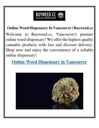 online weed dispensary in vancouver buyweed