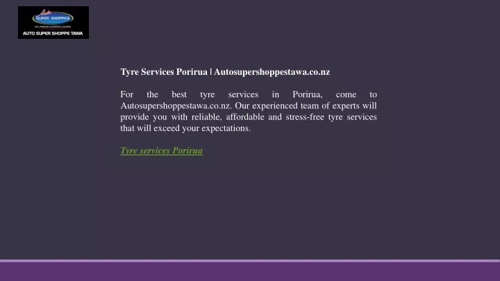 tyre services porirua autosupershoppestawa