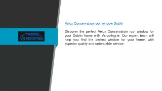 Velux Conservation Roof Window Dublin Vsroofing.ie