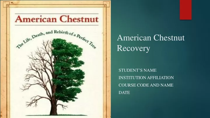 american chestnut recovery