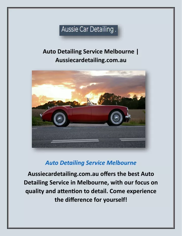 auto detailing service melbourne