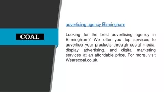 Advertising Agency Birmingham Wearecoal.co.uk