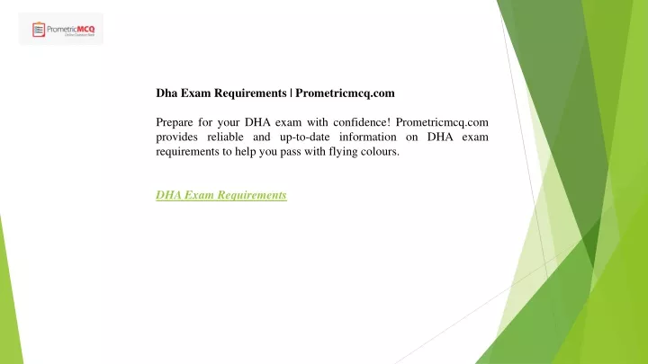 dha exam requirements prometricmcq com prepare