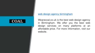 Web Design Agency Birmingham Wearecoal.co.uk