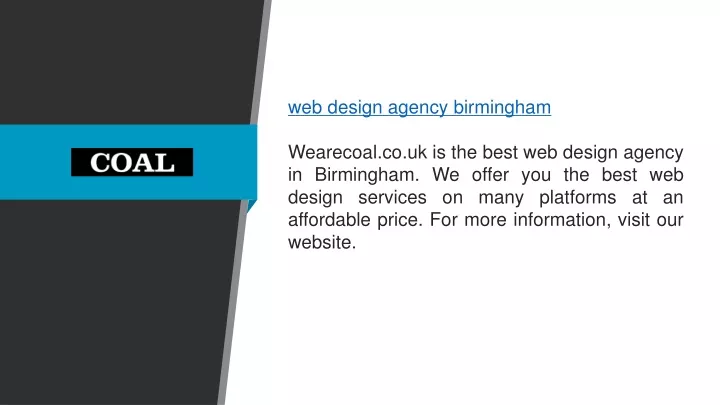 web design agency birmingham wearecoal