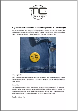 buy button pins online or make them yourself