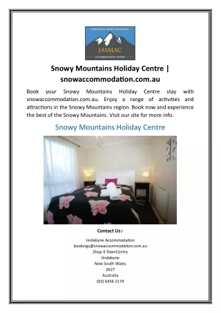 Snowy Mountains Holiday Centre | snowaccommodation.com.au