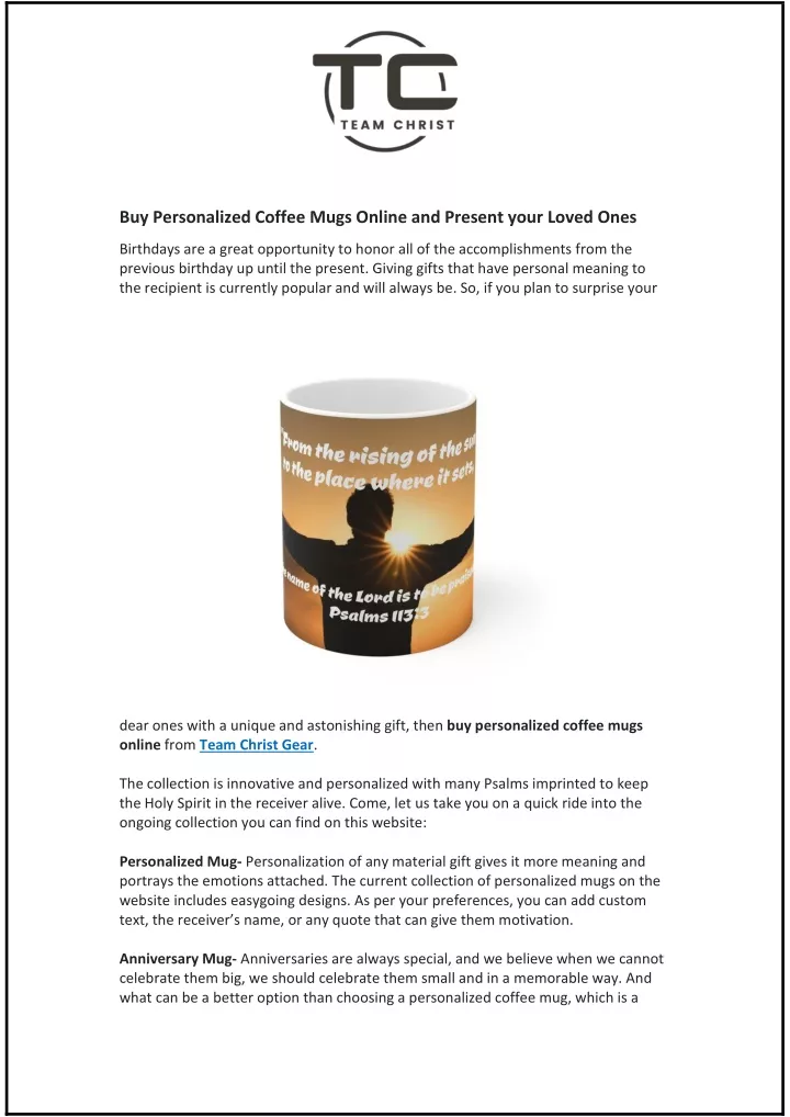 buy personalized coffee mugs online and present
