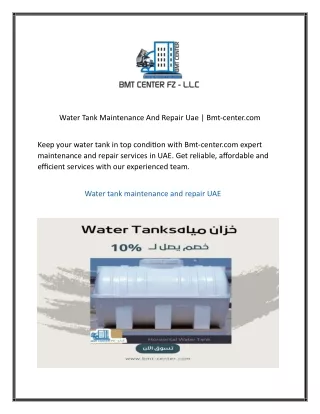Water Tank Maintenance And Repair Uae Bmt-center
