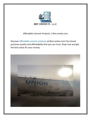 Affordable Cement Products  Bmt-center