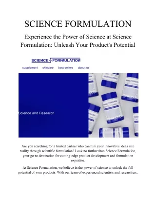 SCIENCE FORMULATION