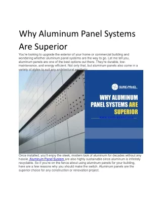 Why Aluminum Panel Systems Are Superior